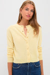 Lightweight Cashmere Butter Yellow Knot Button Cardigan