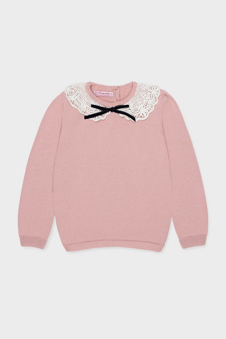 Dusty Pink Blanca Merino Wool Girl Jumper