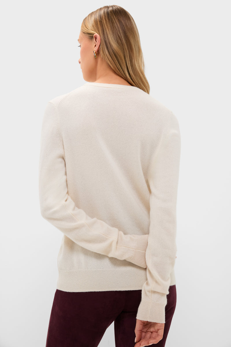 Ivory Cashmere Crewneck Sweater