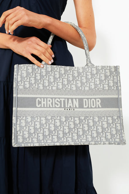 Dior Grey Oblique Medium Book Tote