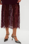 Plum Knit & Lace Suzanne Midi Dress