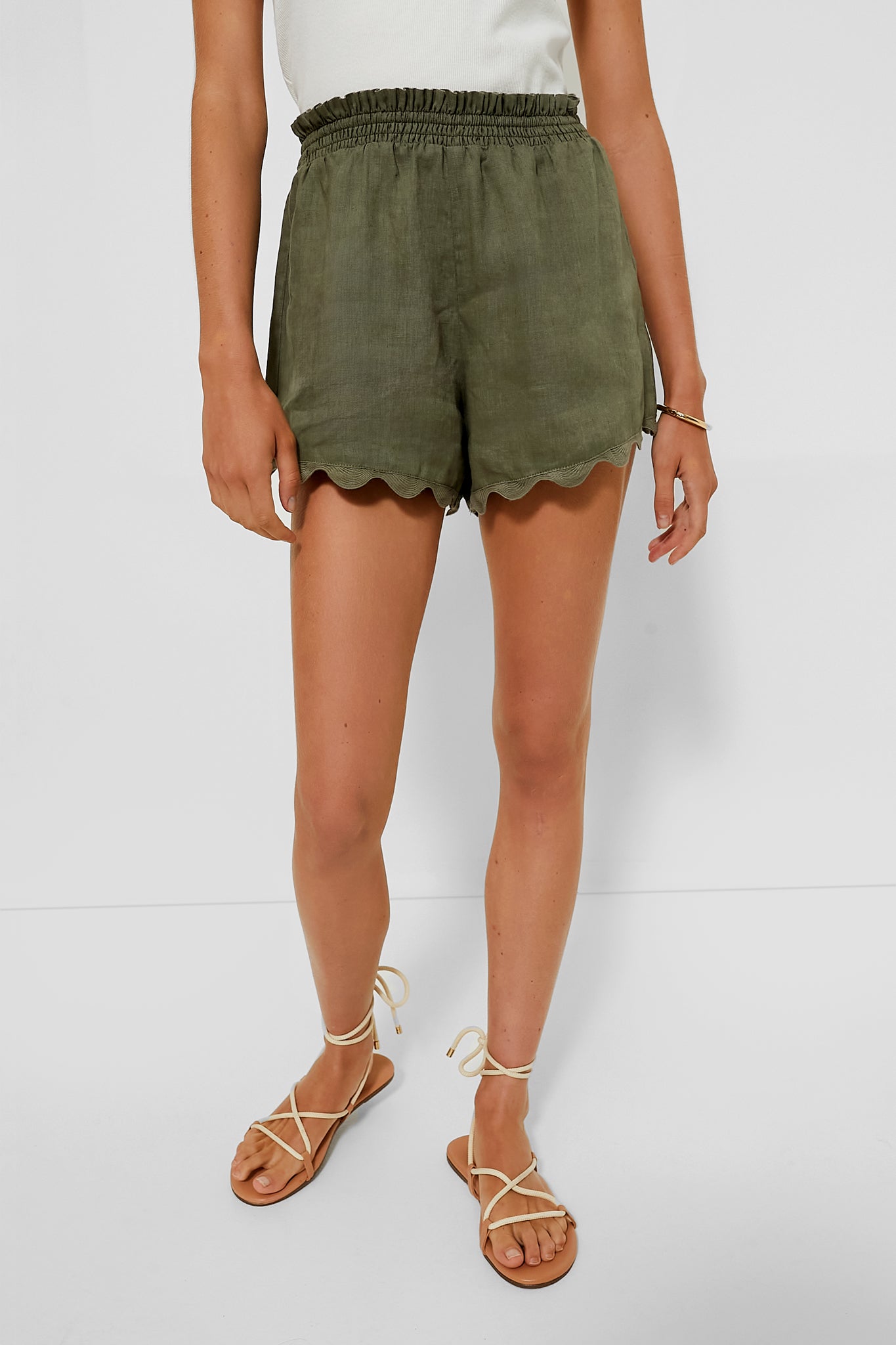 Army Green Linen Ava Short | Tuckernuck