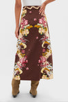 Chocolate Floral Portia Skirt