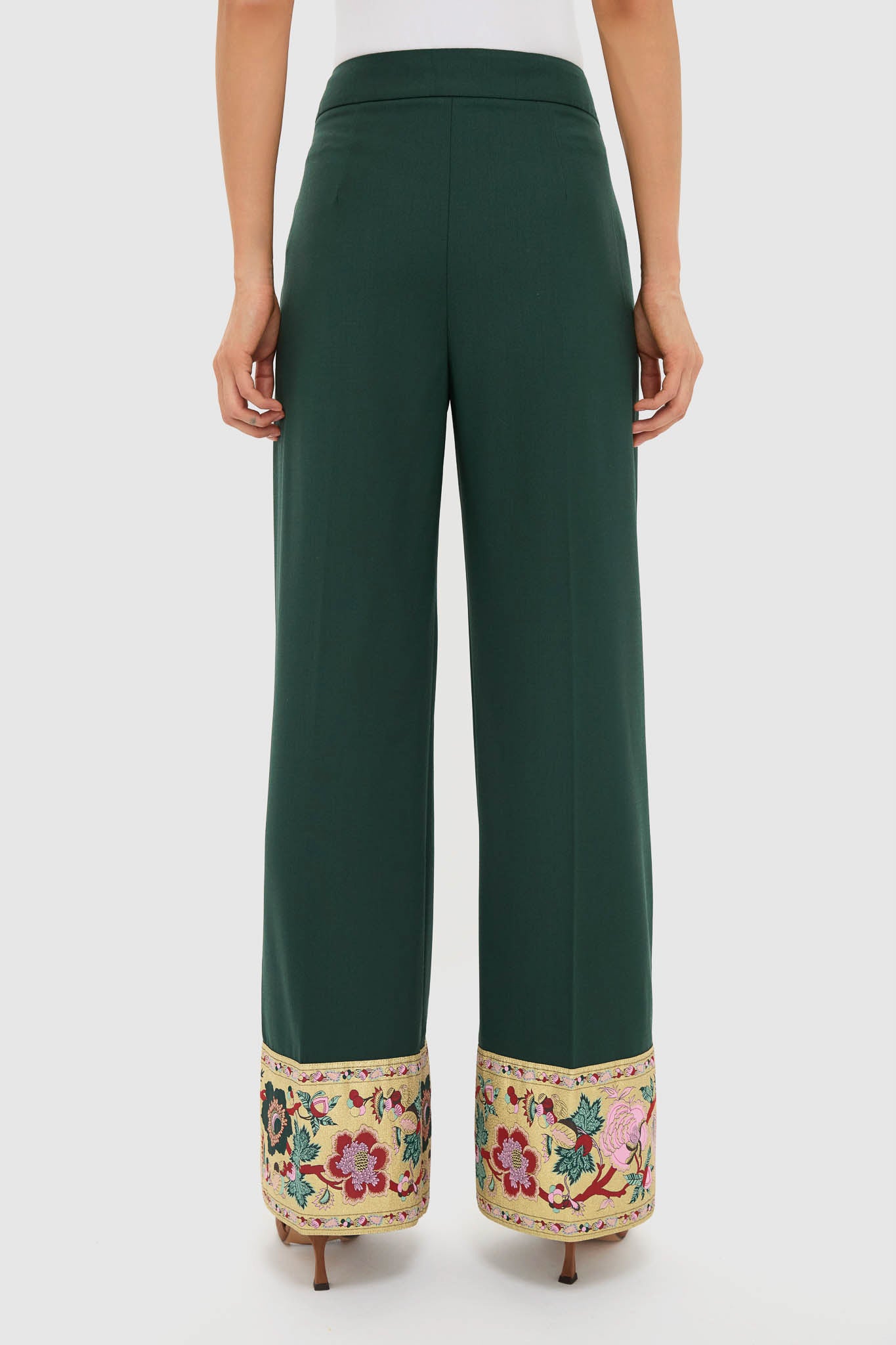 Garden Scrollwork Jacquard Cuff Erin Pants | Tuckernuck