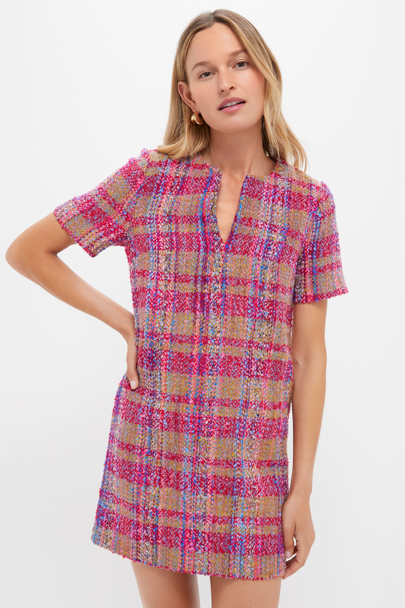 Pink Multi Tweed Eadie Mini Dress