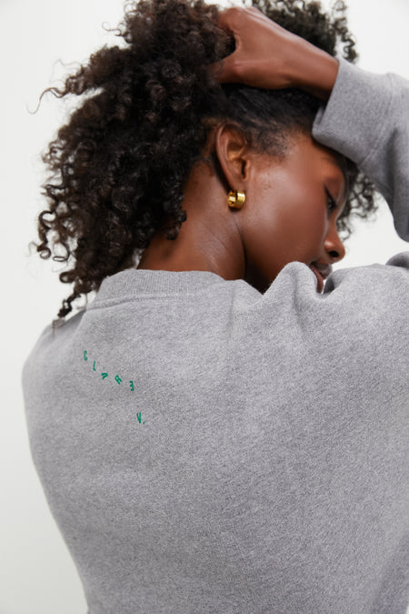 Grey Melange Oversized Sweatshirt