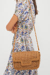 Tan Woven Crossbody