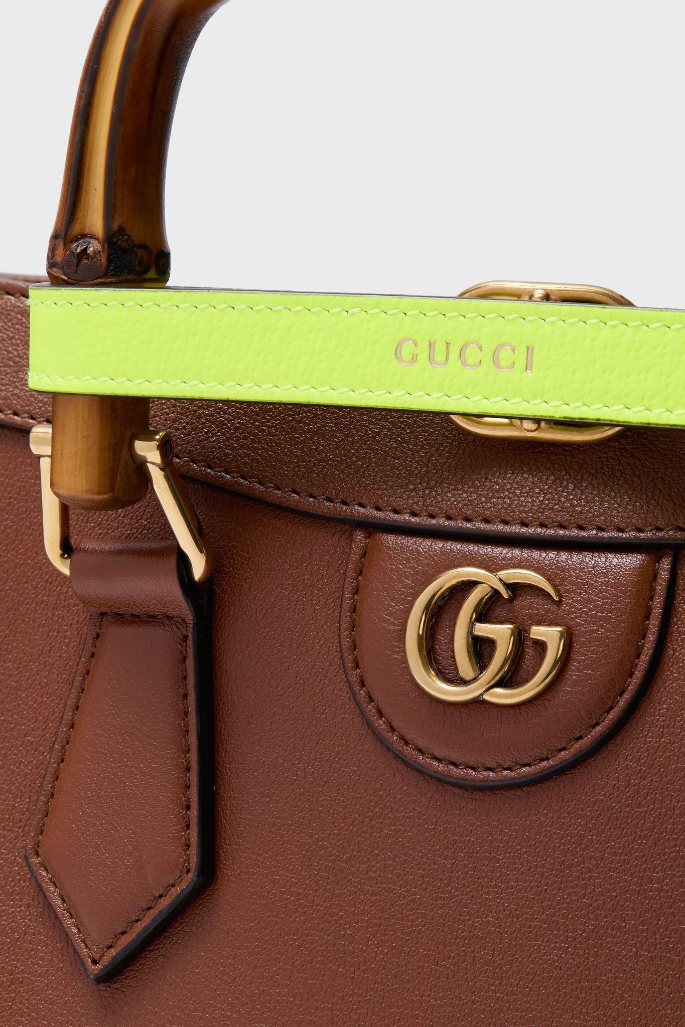 GUCCI Brown Bamboo Diana 2 Way Handbag