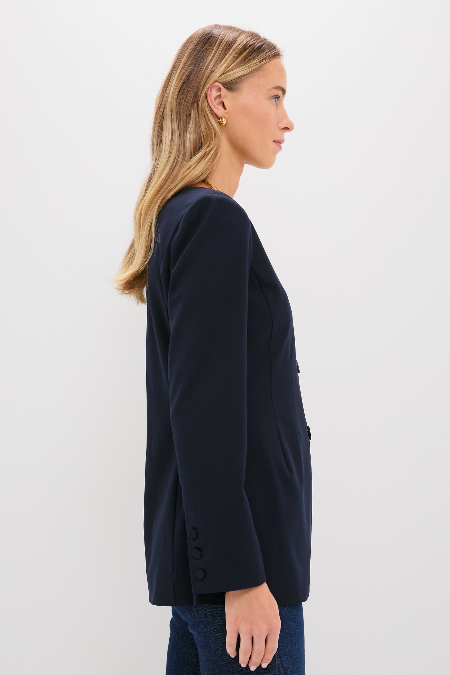 Navy Long Sleeve Shane Top