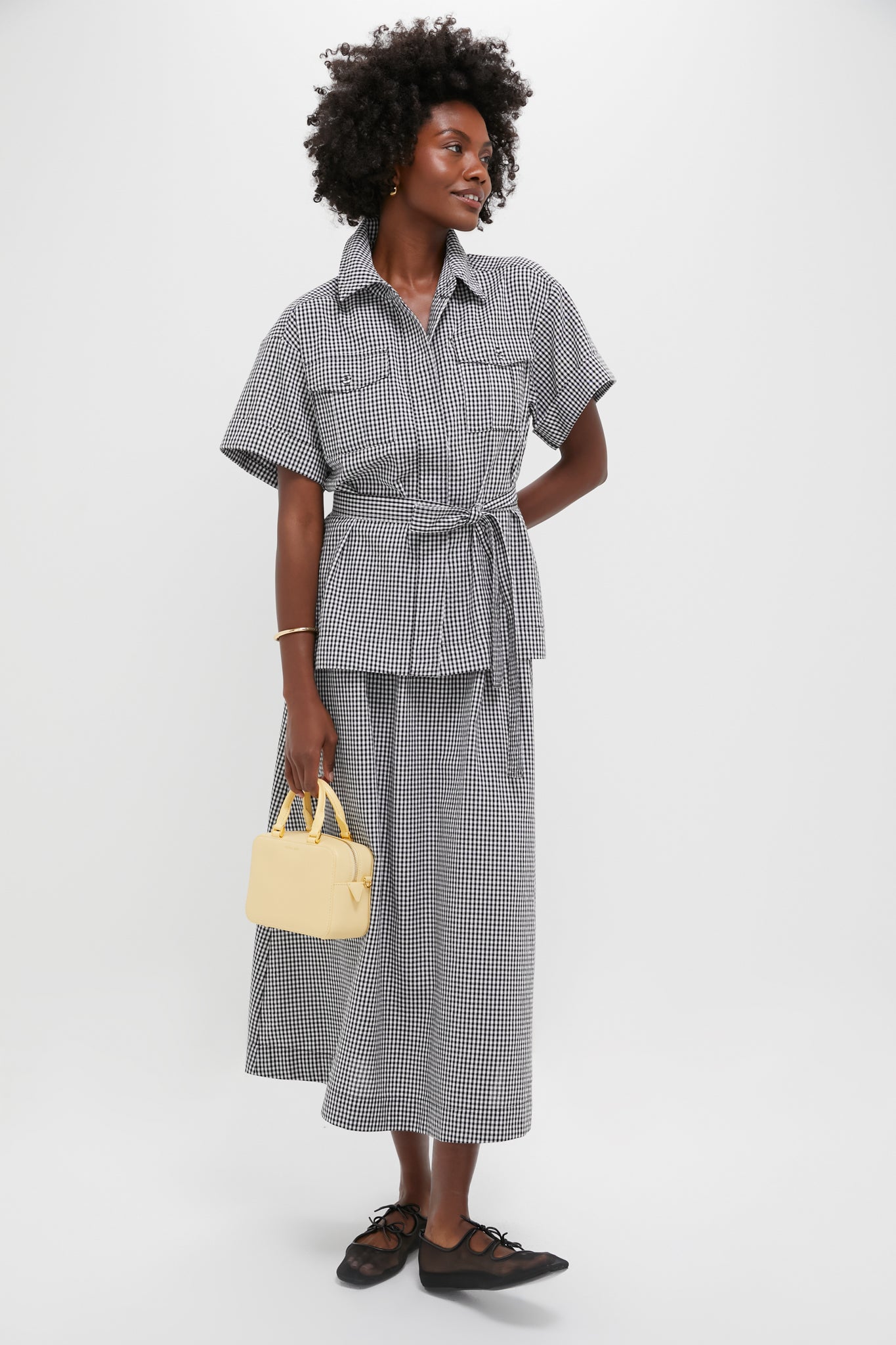 Black Gingham Athena Skirt