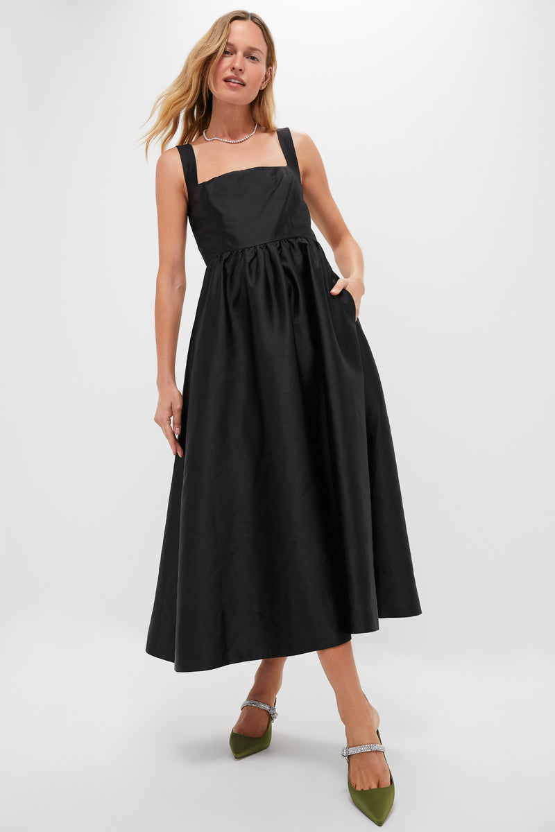 Black Dupioni Esme Dress
