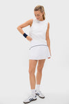 White Pleated Back 14 Inch Performance Jersey McCarthy Tennis Skirt