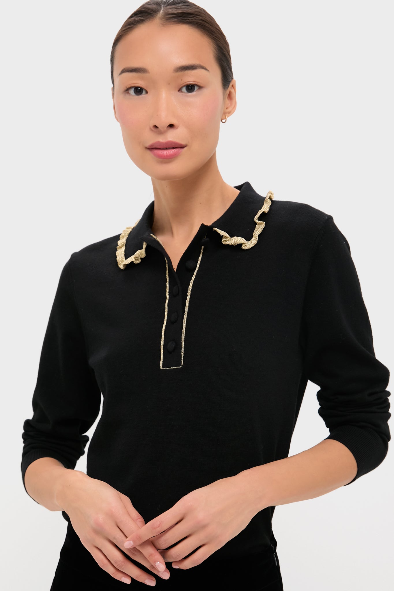 Black Annalane Collared Sweater