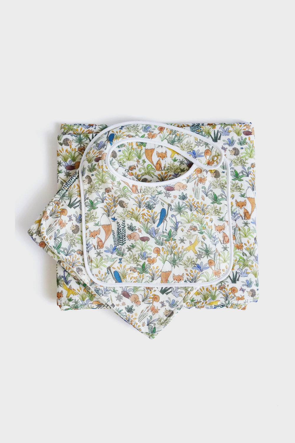 Foxy Forest Bib and Burb Cloth Set
