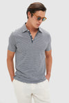 Ocean Stone Stripe Sunwashed Tee Shirt Polo