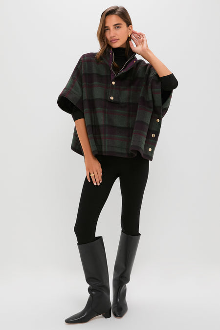 Forest Plaid Wool Winthrop Poncho