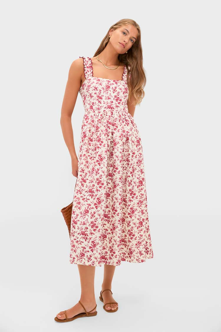 knee length dresses for ladies Garden Bloom Belted Midi Dress – Jules & James Boutique main image 0