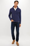 Navy Crown Sweater Fleece Shirt Jacket