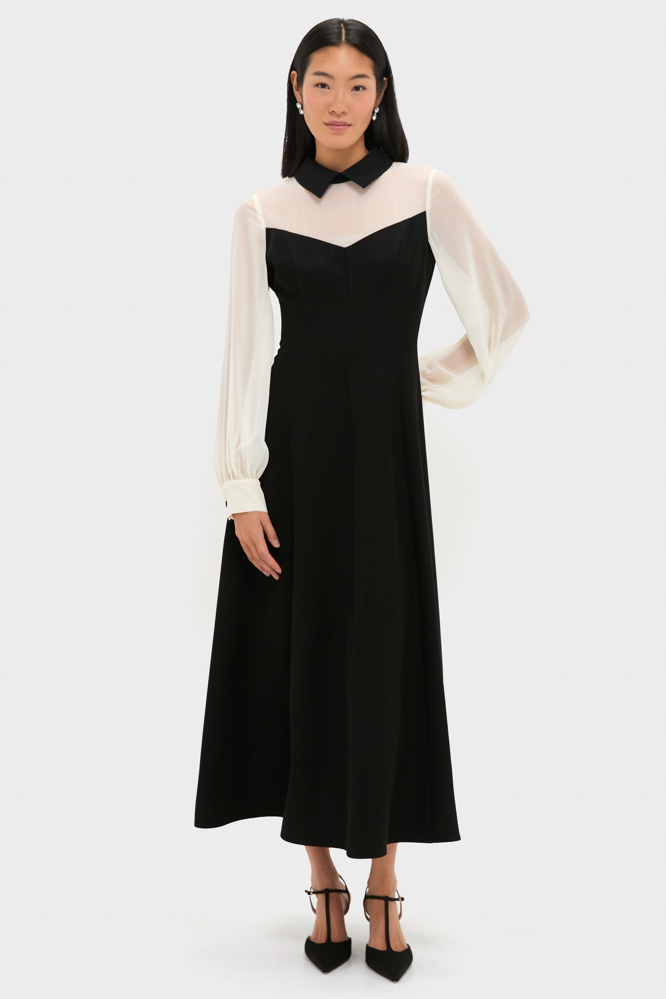 Black and Ivory Riva Tuxedo Dress