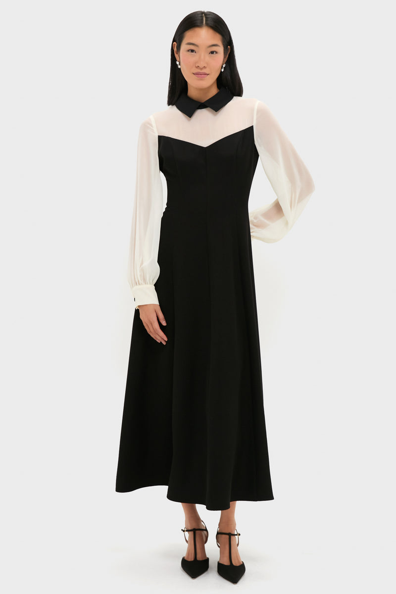 Black and Ivory Riva Tuxedo Dress