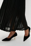 Black Chiffon Pleated Lorraine Dress