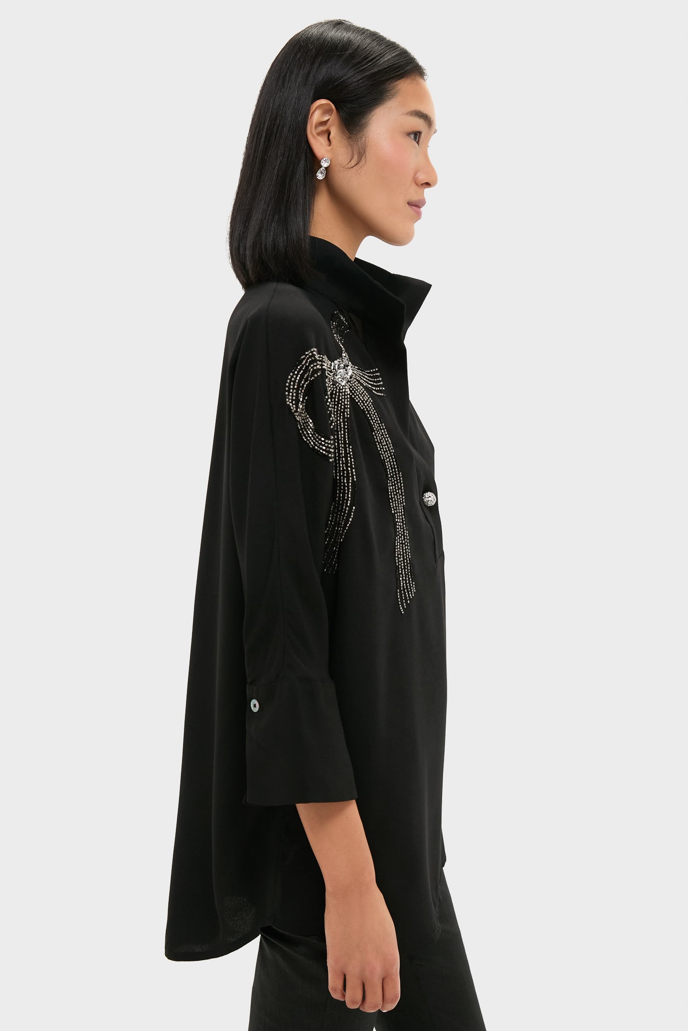 Black Embellished Willow Blouse