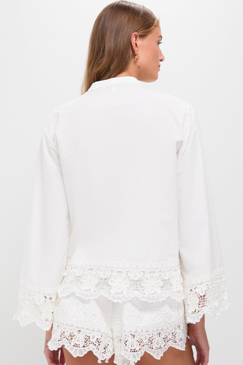 White Iyla Soutache Long Sleeve Blouse