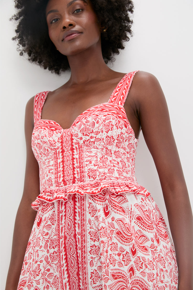 River Ride Red Midi Dress