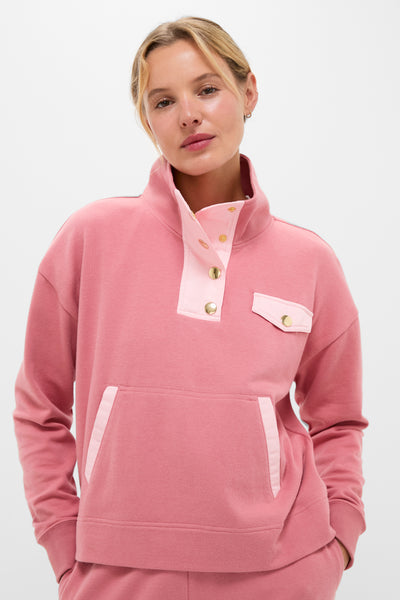 Dusty Rose Snap Neck Bailey Pullover | Tnuck Sport Dusty Rose Snap Neck Bailey Pullover | Tnuck Sport