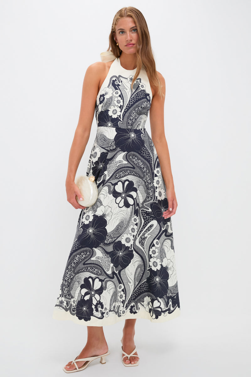 Navy Mickey Midi Dress