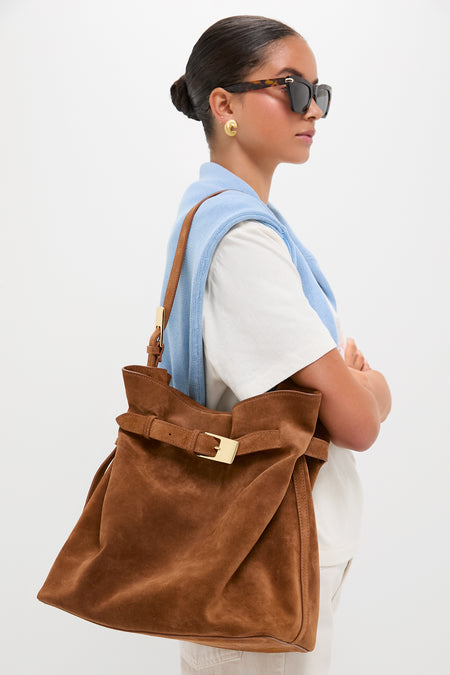 Cognac Suede Belt Bag