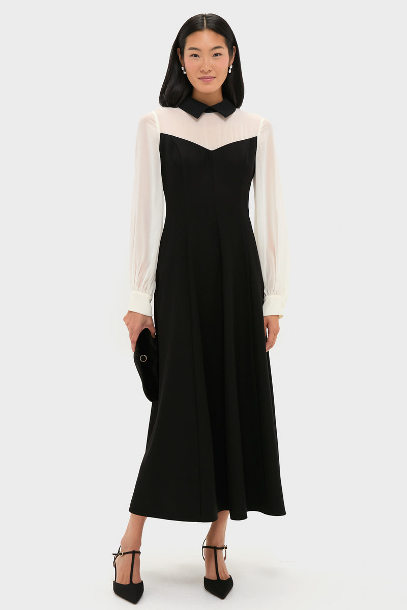 Black and Ivory Riva Tuxedo Dress
