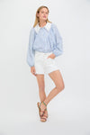 Chambray Stripe Leti Blouse