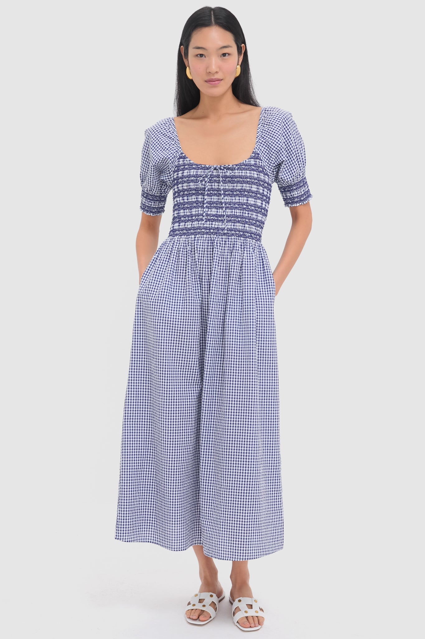 Navy Gingham Madeline Nap Dress | Hill House Home Navy Gingham Madeline Nap Dress | Hill House Home