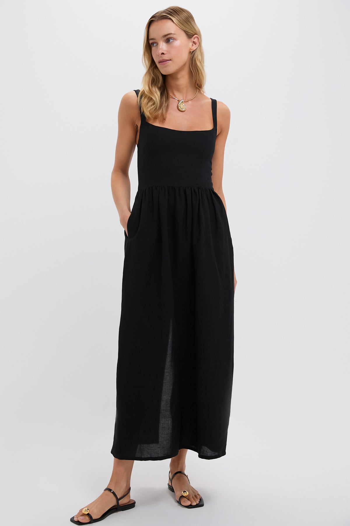 knee length dresses for ladies Black Jour Maxi Dress