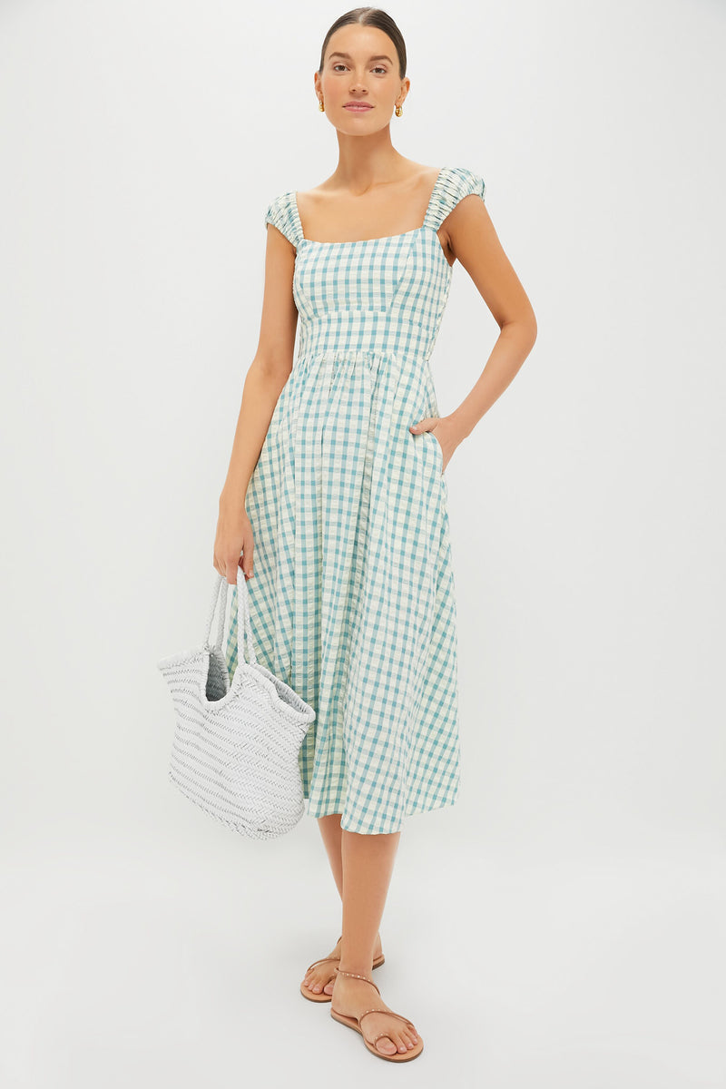 Blue Gingham Seersucker Amy Dress