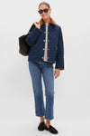 Navy Icons Cropped Liddesdale Quilted Jacket