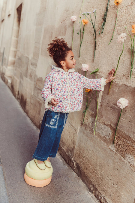 Reversible Coat Felvet Cream Wild Flowers