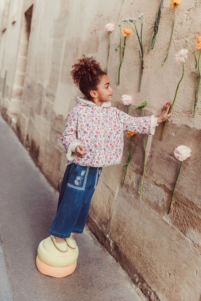 Reversible Coat Felvet Cream Wild Flowers