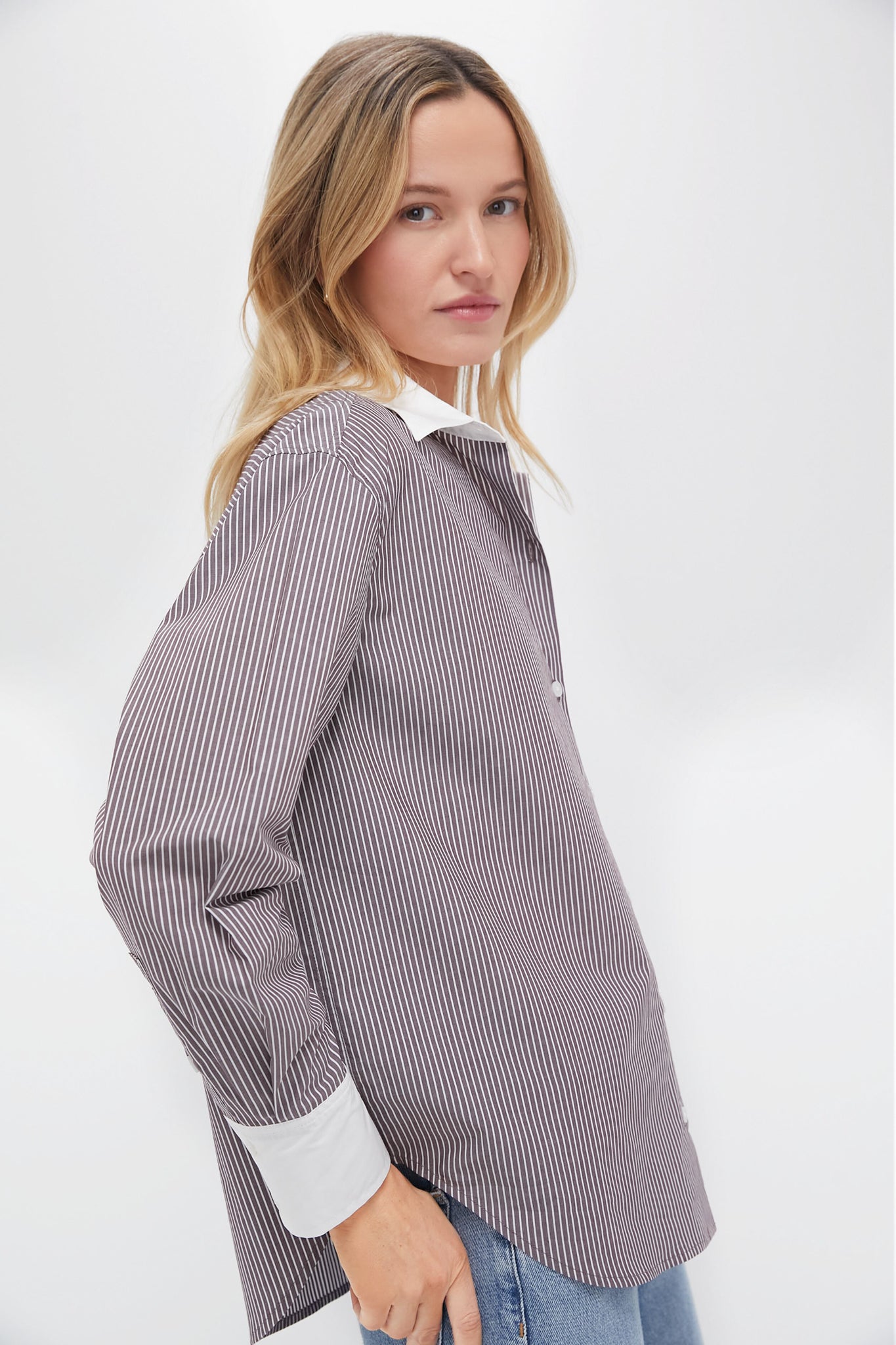 Red Stripe Nadine Boyfriend Button Down