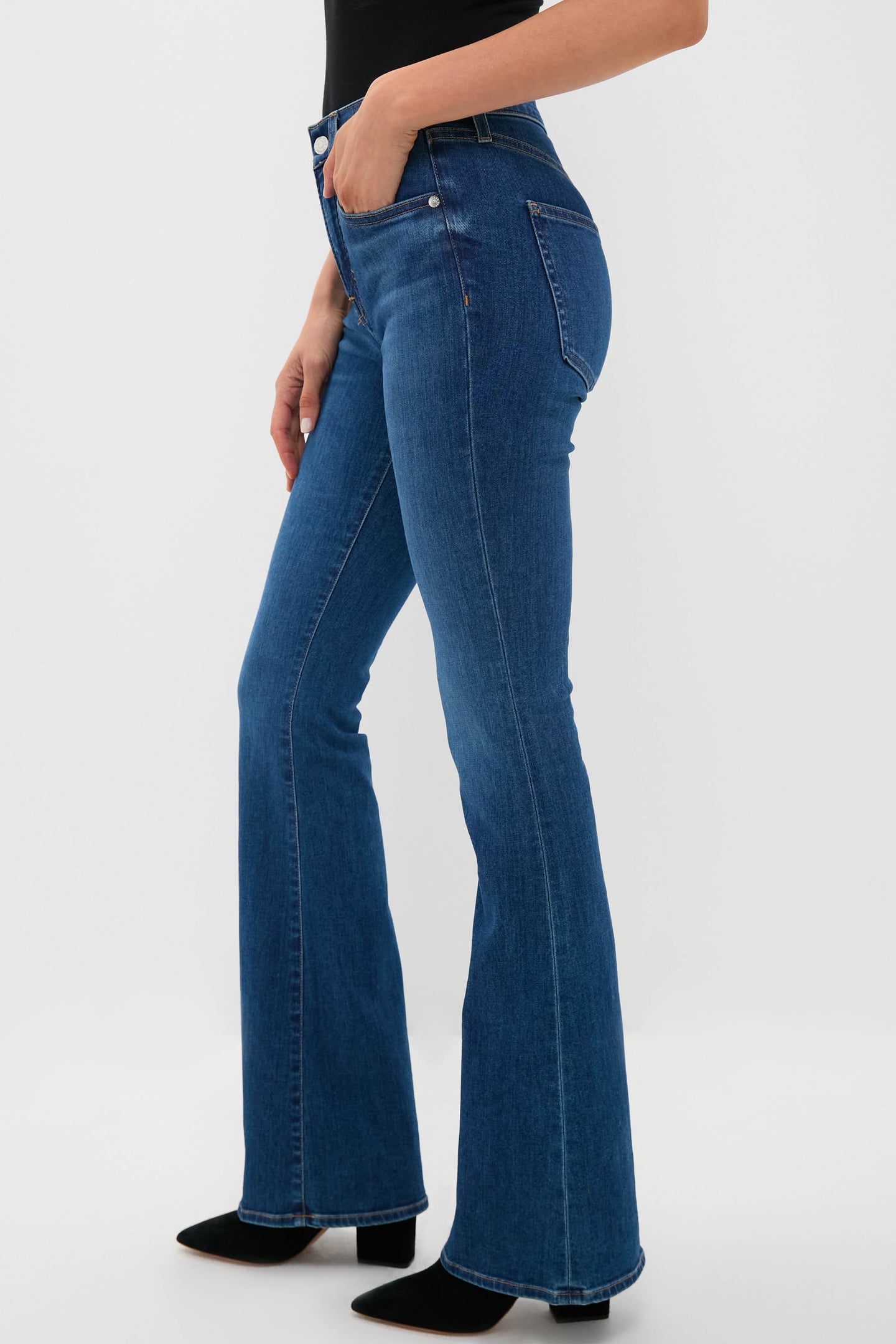 Bright Blue Beverly High Rise Skinny Flare