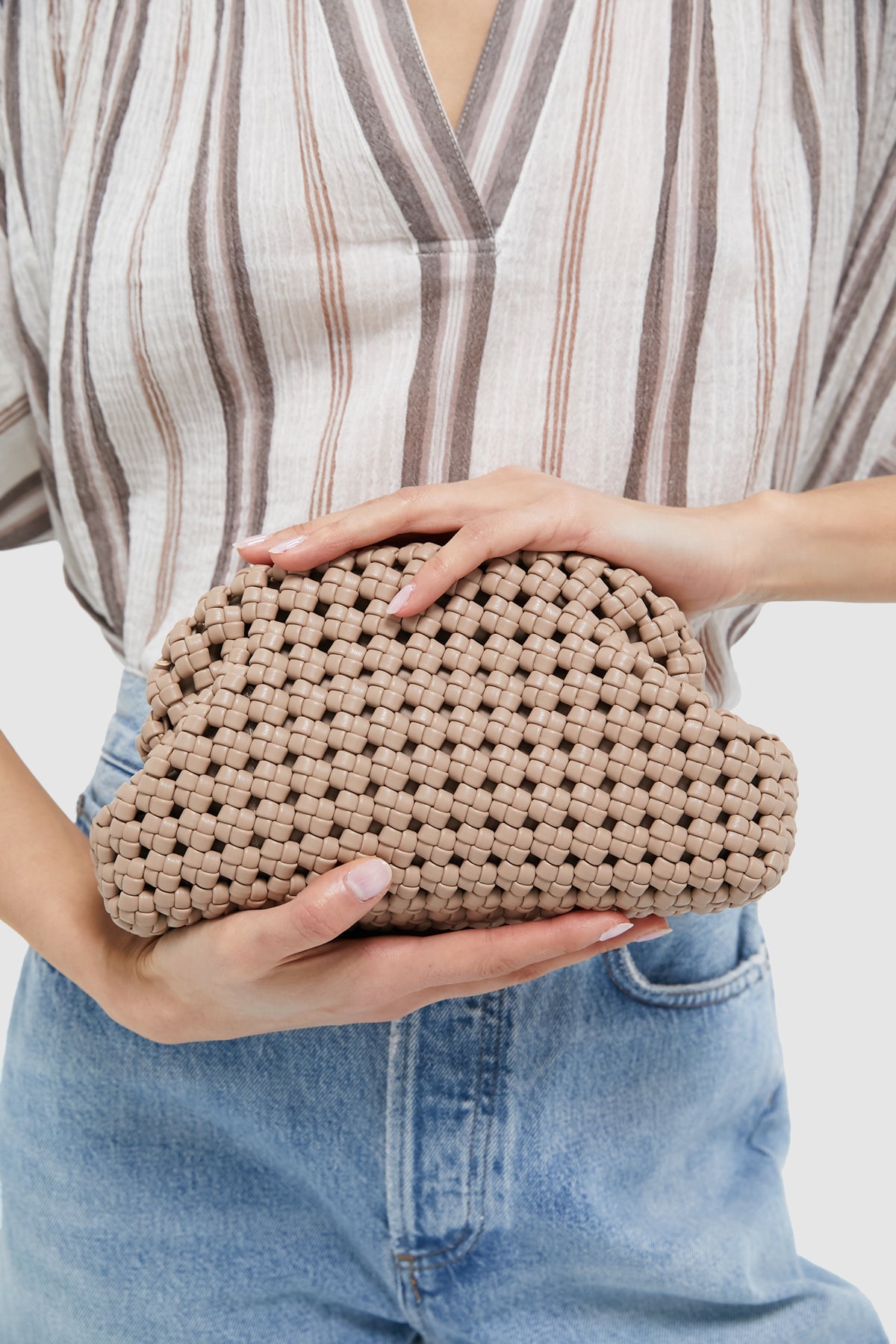 Natural Everly Handwoven Clutch
