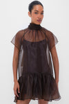 Chocolate Beaux Tiered Mini Dress