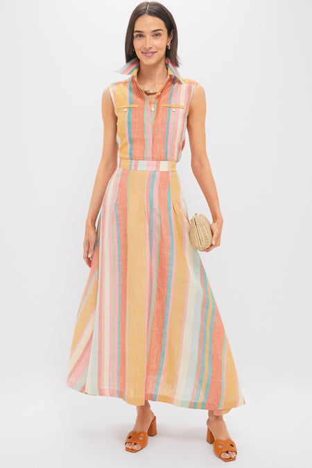 Multi Rainbow Stripes Ylenia Top