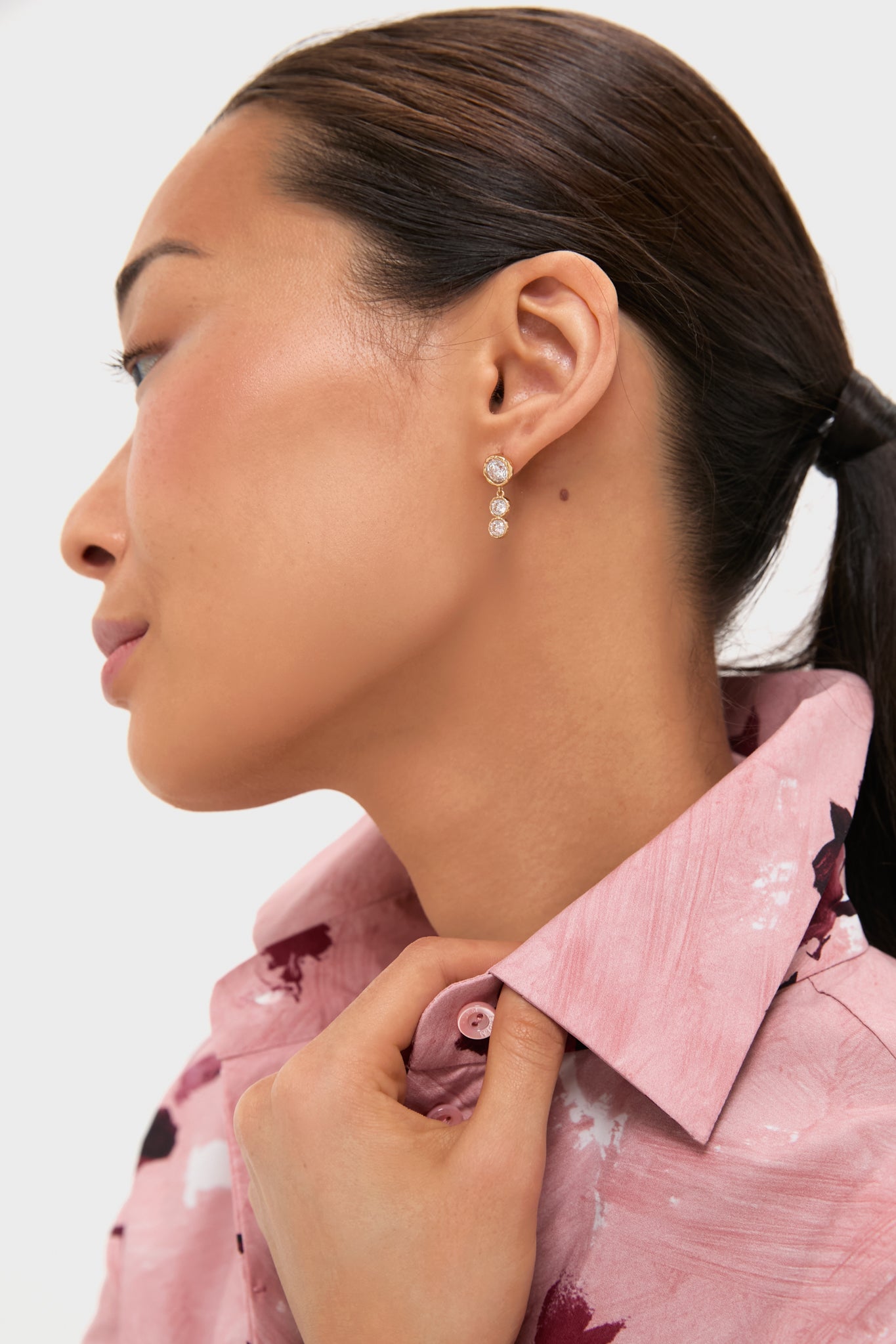 Gold Clear Finley Earrings