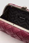 Burgundy Haven Woven Clutch