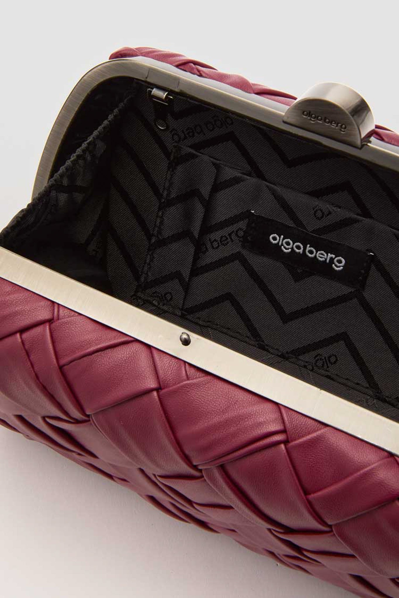 Burgundy Haven Woven Clutch