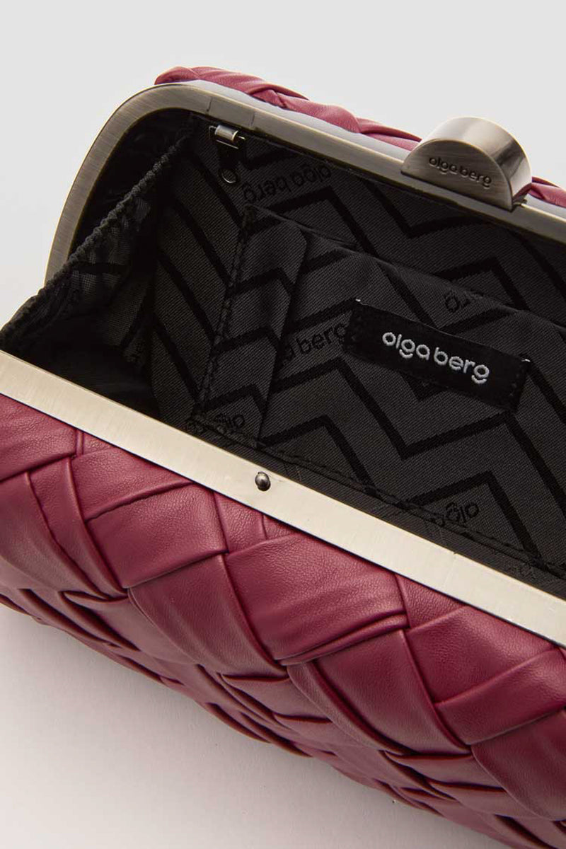 Burgundy Haven Woven Clutch
