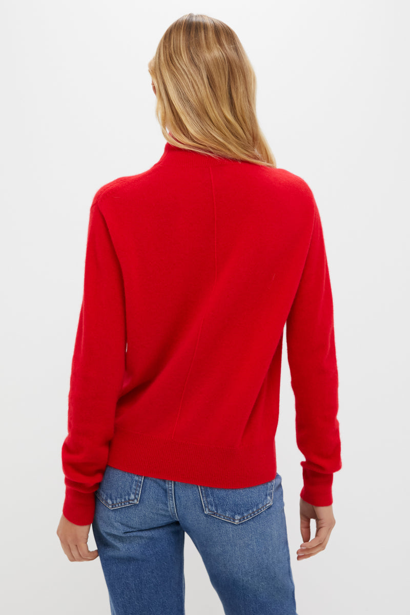 Martin Red Cashmere Turtleneck Sweater