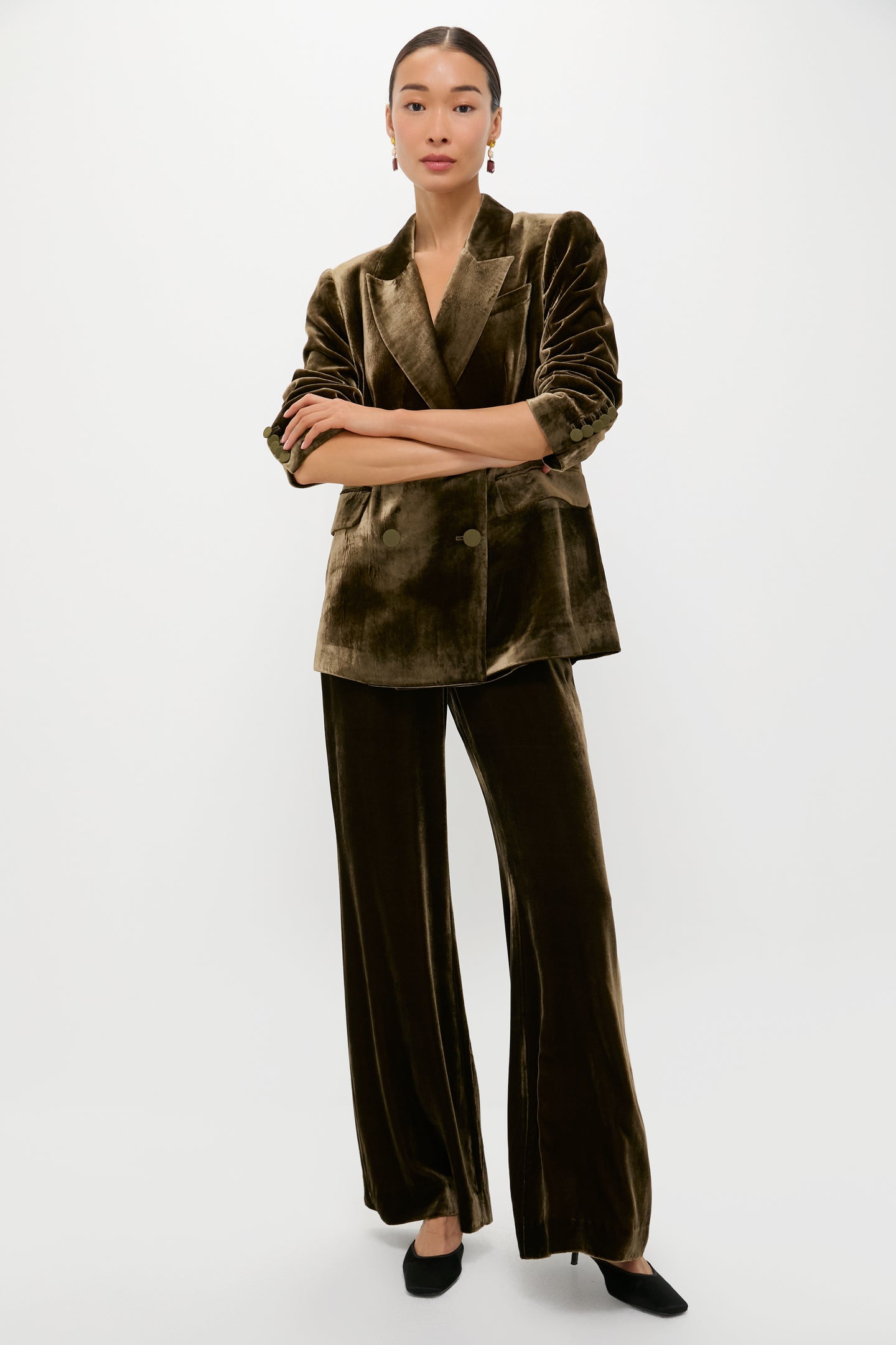 Olive Velvet Diana Blazer